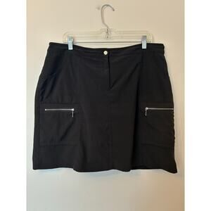 Chicos Zynergy Black Skort Skirt Athletic Athleisure Golf Size 2 Large